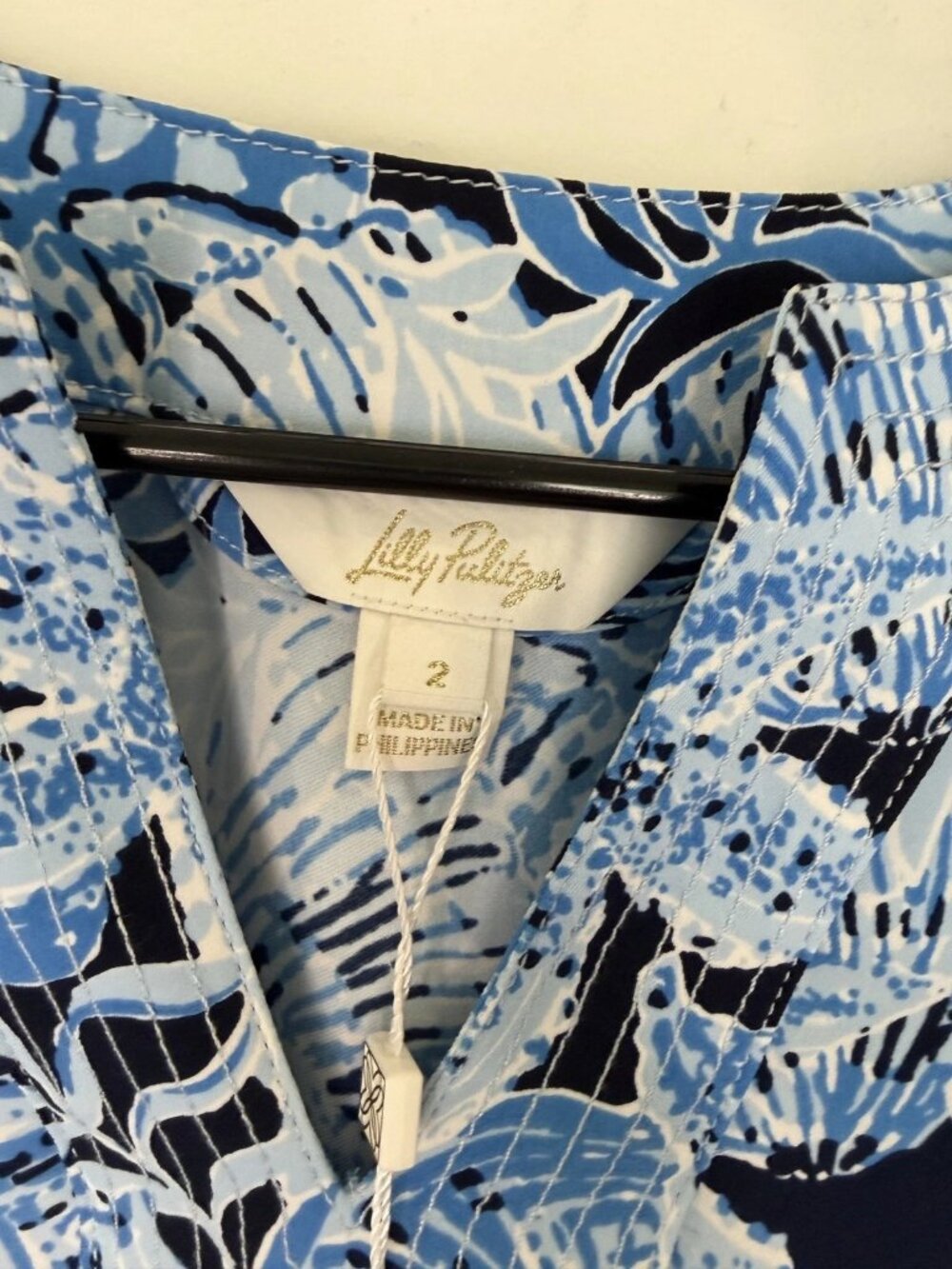 NWT Lilly Pulitzer Olivine Dress Sz 2 Bonaire Blue Coastal Constellation Belted - Picture 12 of 15